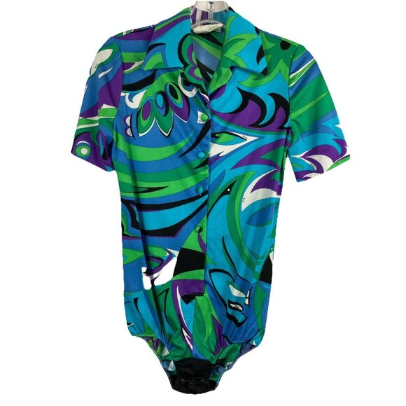 RARE Pucci Braniff shank buttons body Suit last coll Airline Hostess Uniform - Picture 1 of 4